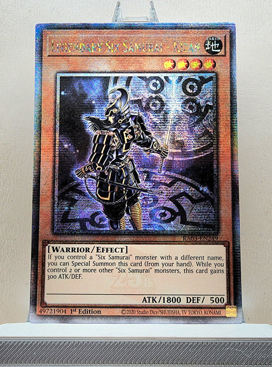 Yugioh! 1x Legendary Six Samurai - Kizan (RA03 - Quarter Century Secret Rare) 1st Edition