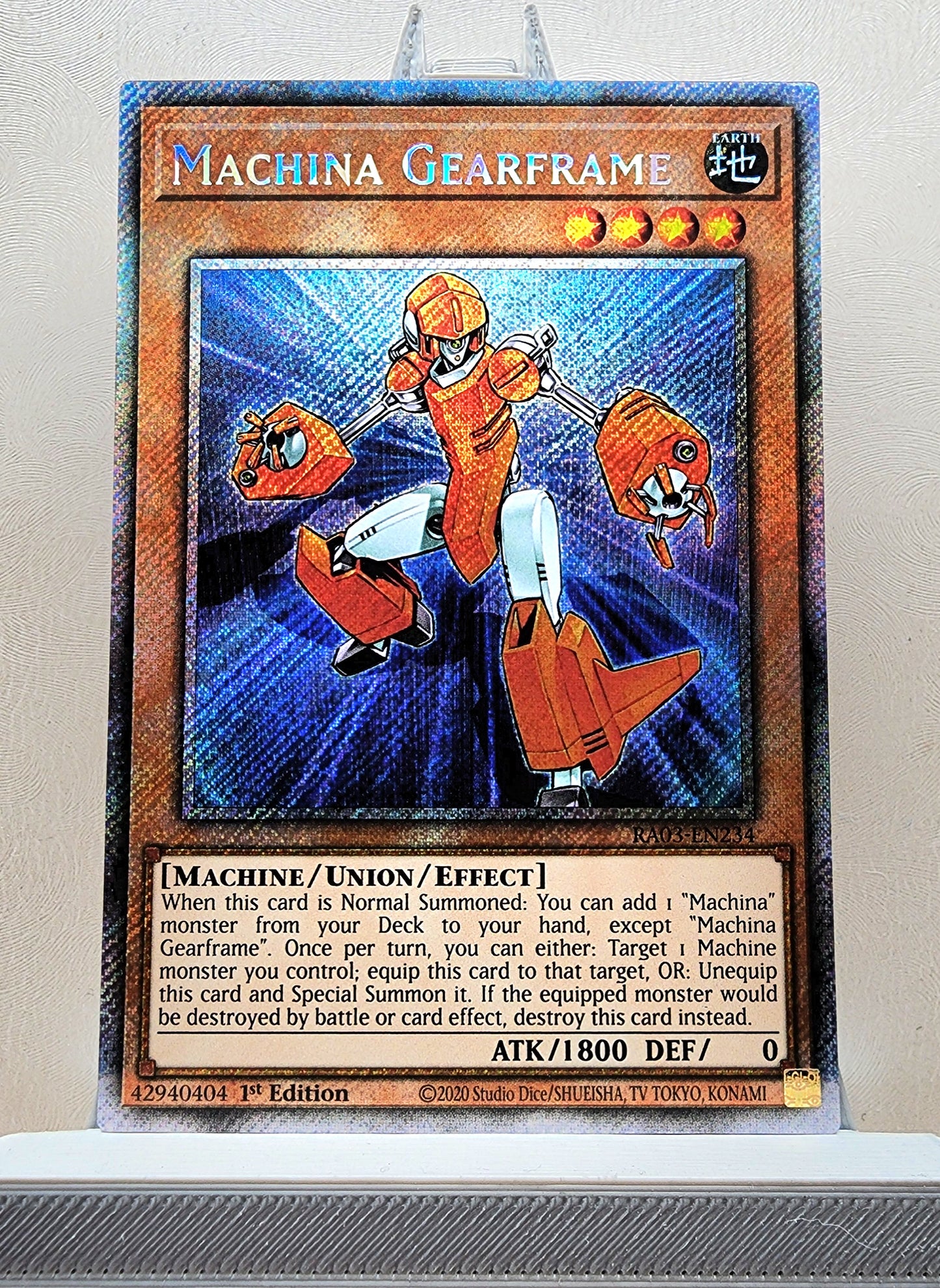 Yugioh! 1x Machina Gearframe (RA03 - Platinum Secret Rare) 1st Edition