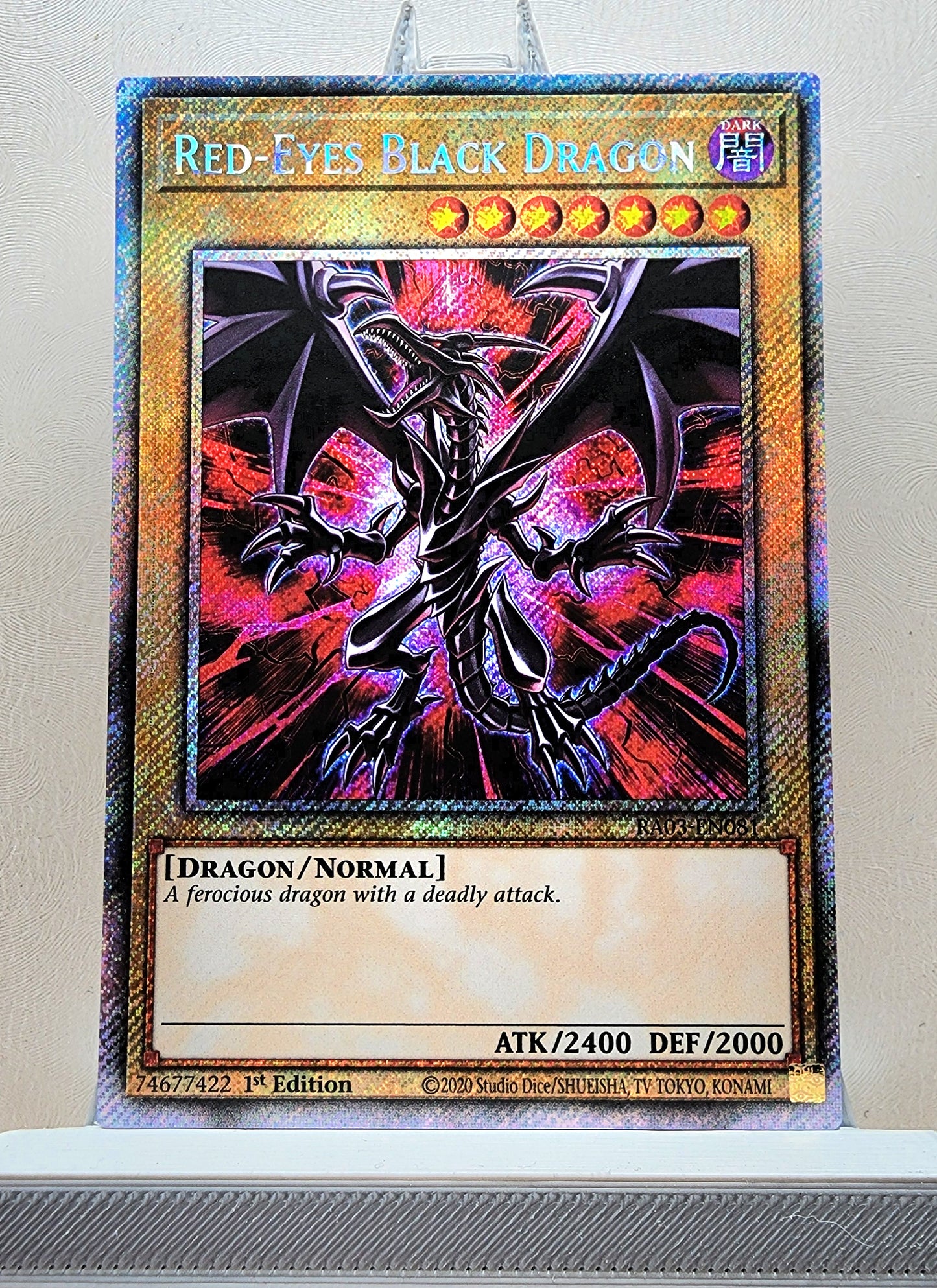 Yugioh! 1x Red-Eyes Black Dragon (RA03 - Platinum Secret Rare) 1st Edition