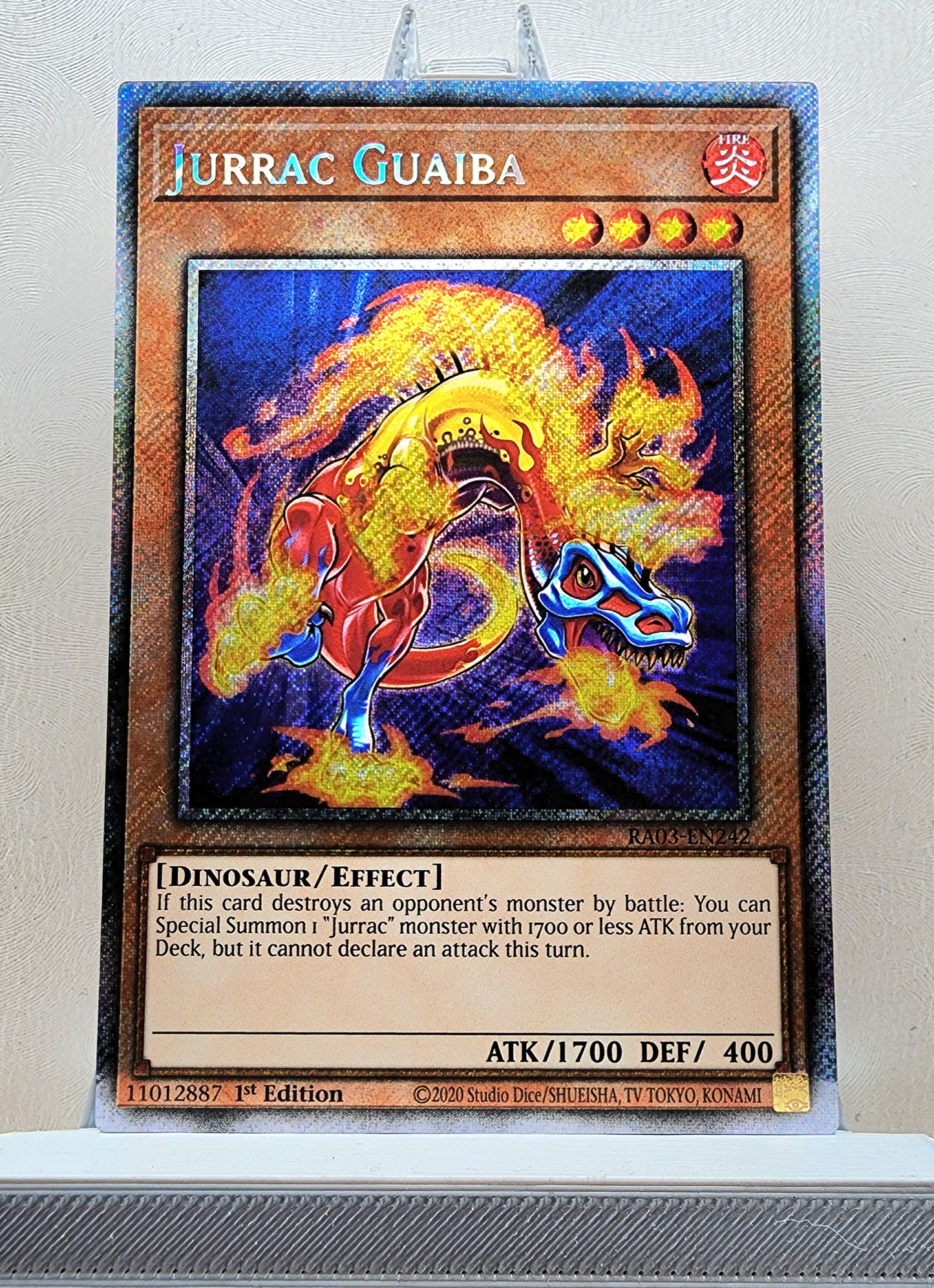 Yugioh! 1x Jurrac Guaiba (RA03 - Platinum Secret Rare) 1st Edition