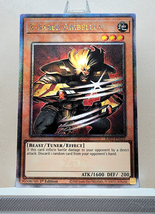 Yugioh! 1x X-Saber Airbellum (RA03 - Quarter Century Secret Rare) 1st Edition