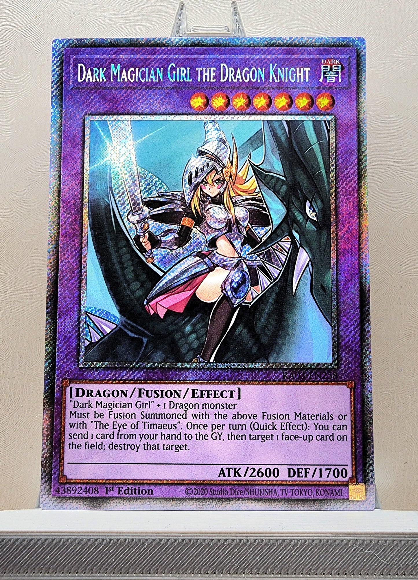 Yugioh! 1x Dark Magician Girl the Dragon Knight (RA03 - Platinum Secret Rare) 1st Edition