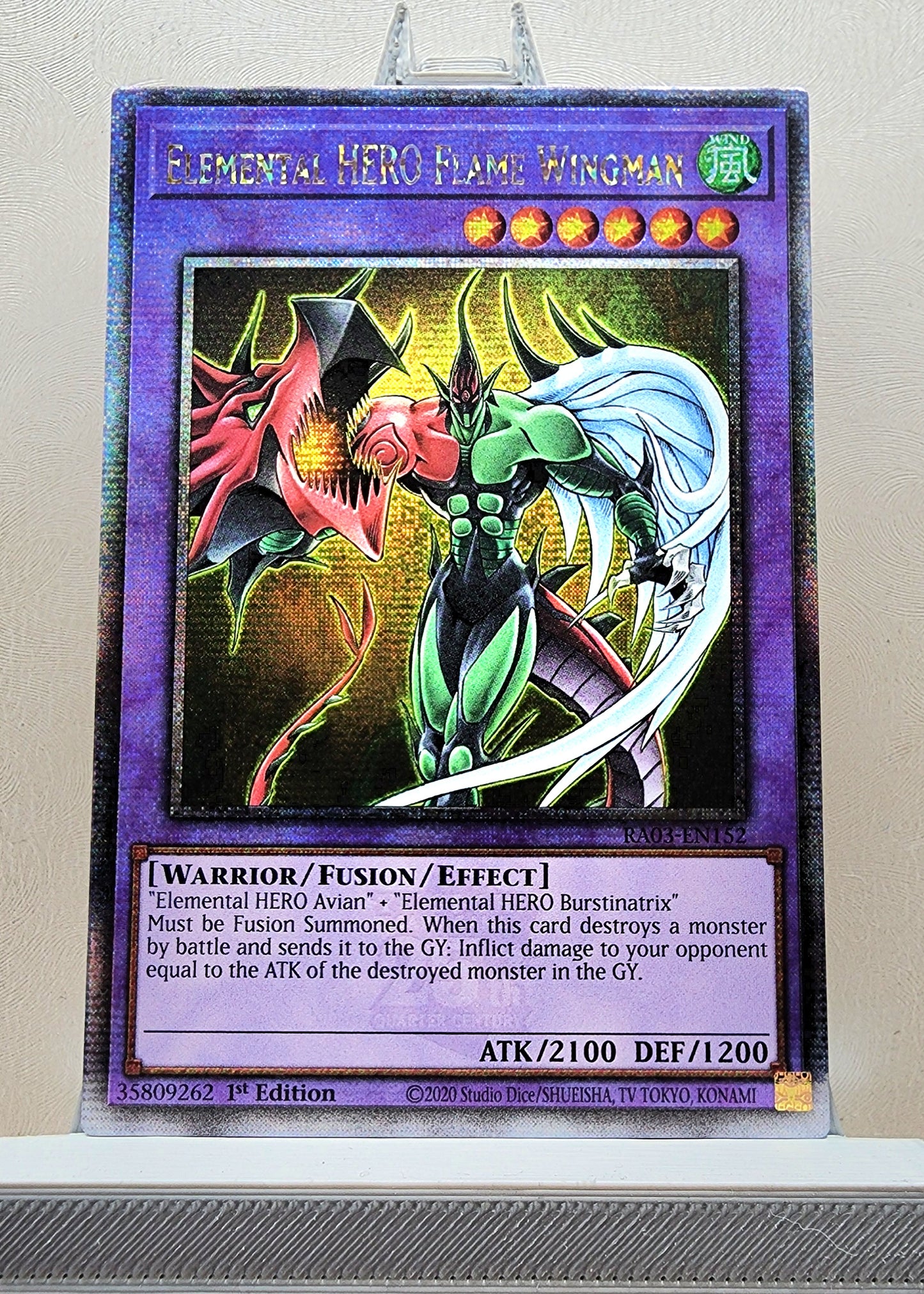 Yugioh! 1x Elemental HERO Flame Wingman (RA03 - Quarter Century Secret Rare) 1st Edition