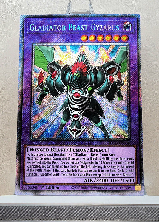 Yugioh! 1x Gladiator Beast Gyzarus (RA03 - Platinum Secret Rare) 1st Edition