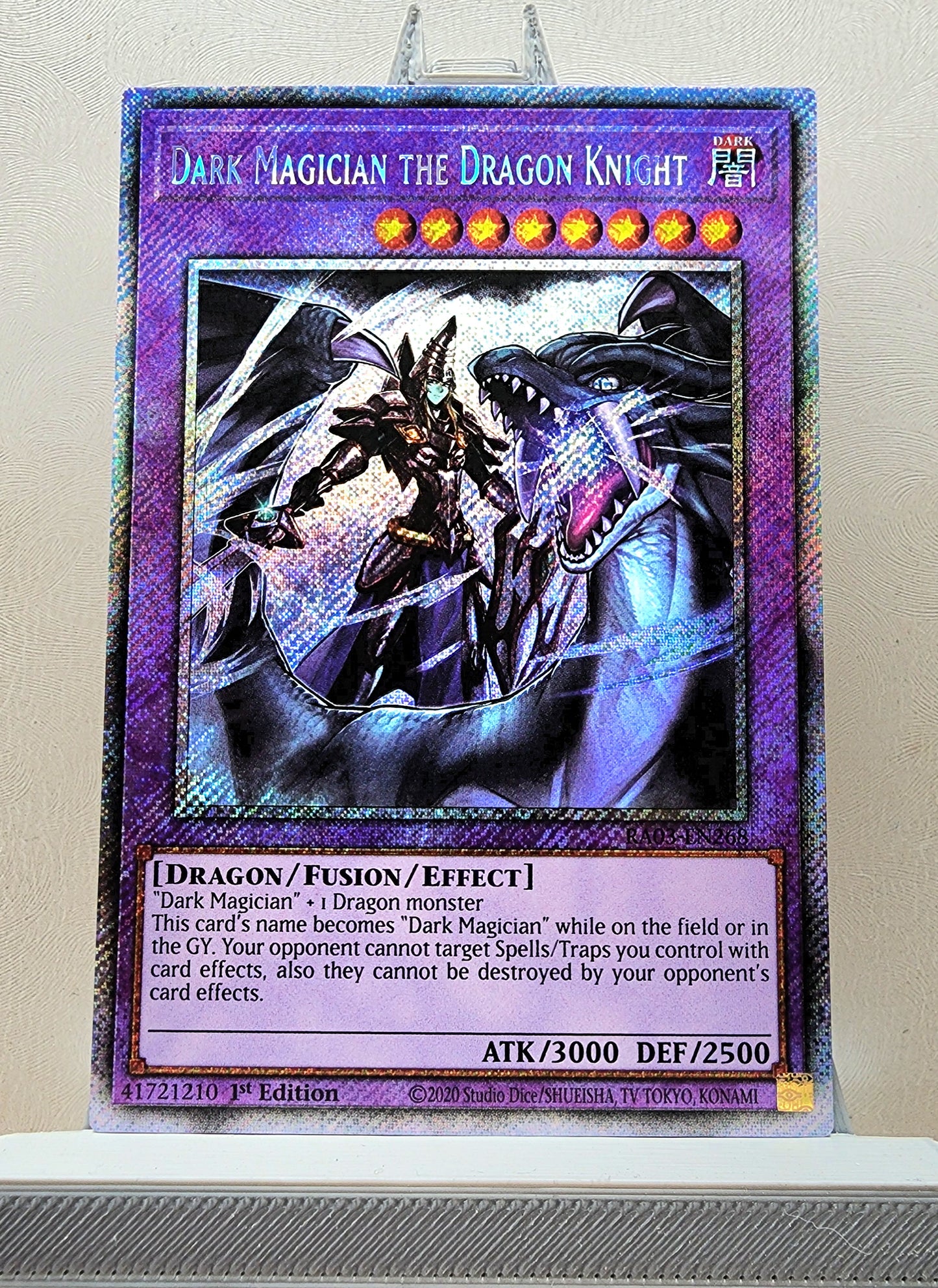 Yugioh! 1x Dark Magician the Dragon Knight (RA03 - Platinum Secret Rare) 1st Edition