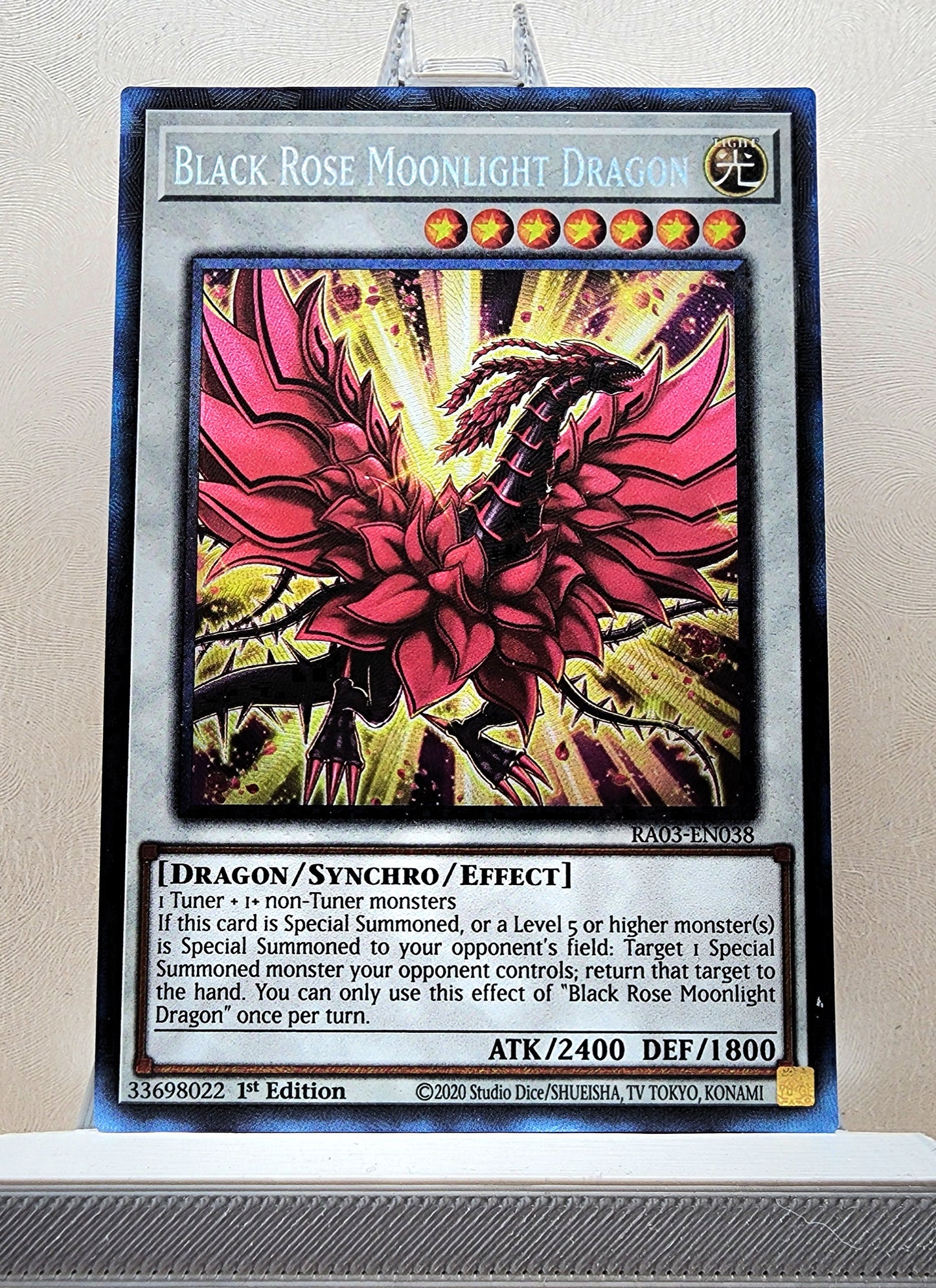 Yugioh! 1x Black Rose Moonlight Dragon (RA03 - Prismatic Collectors Rare) 1st Edition