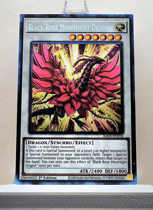 Yugioh! 1x Black Rose Moonlight Dragon (RA03 - Prismatic Collectors Rare) 1st Edition