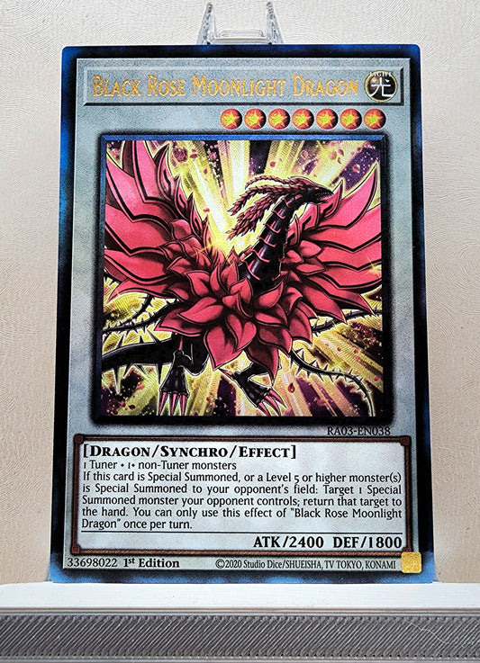 Yugioh! 1x Black Rose Moonlight Dragon (RA03 - Prismatic Ultimate Rare) 1st Edition