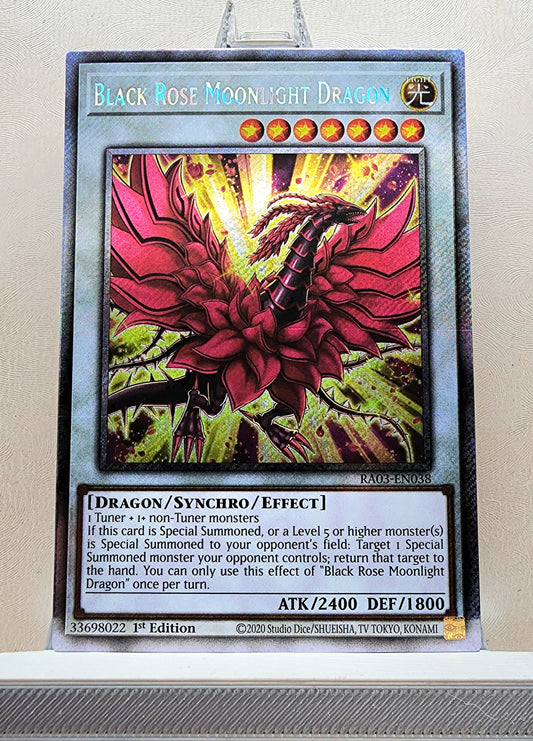 Yugioh! 1x Black Rose Moonlight Dragon (RA03 - Platinum Secret Rare) 1st Edition