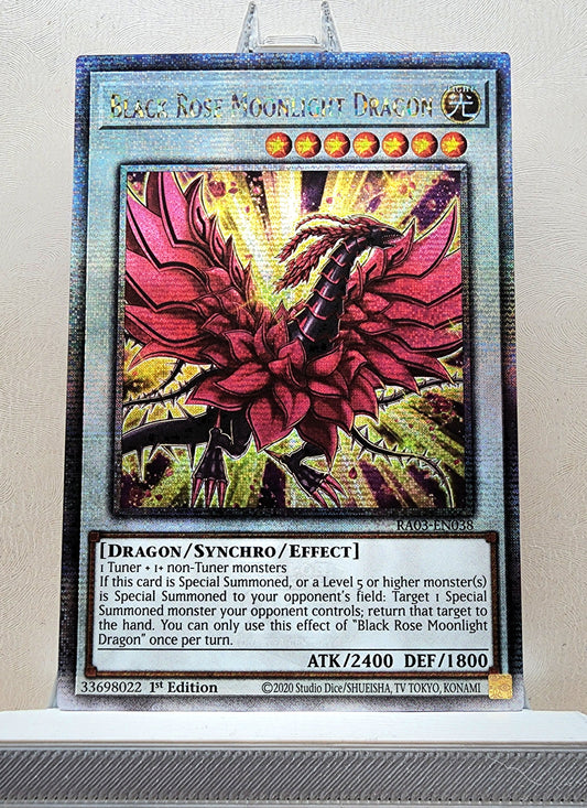 Yugioh! 1x Black Rose Moonlight Dragon (RA03 - Quarter Century Secret Rare) 1st Edition