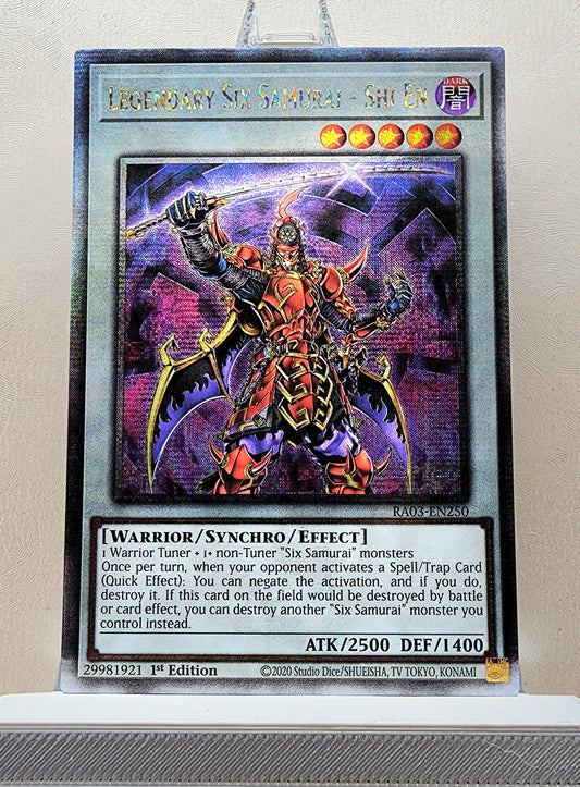 Yugioh! 1x Legendary Six Samurai - Shi En (RA03 - Quarter Century Secret Rare) 1st Edition