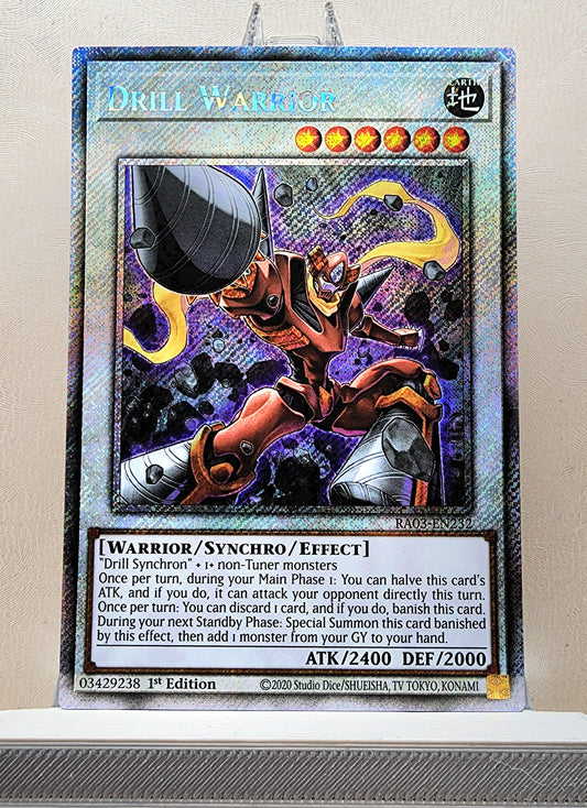 Yugioh! 1x Drill Warrior (RA03 - Platinum Secret Rare) 1st Edition