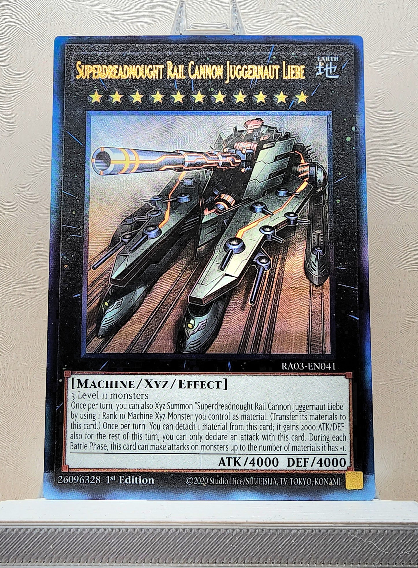 Yugioh! 1x Superdreadnought Rail Cannon Juggernaut Liebe (RA03 - Prismatic Ultimate Rare) 1st Edition