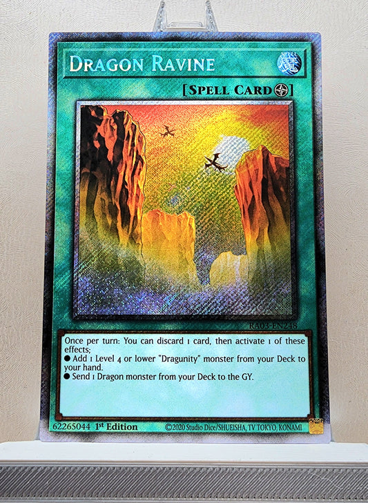 Yugioh! 1x Dragon Ravine (RA03 - Platinum Secret Rare) 1st Edition