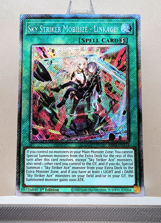 Yugioh! 1x Sky Striker Mobilize - Linkage (RA03 - Platinum Secret Rare) 1st Edition