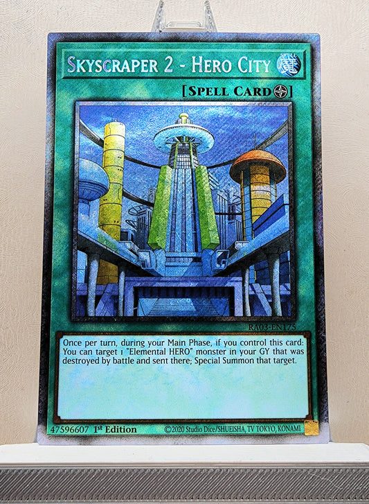 Yugioh! 1x Skyscraper 2 - Hero City (RA03 - Platinum Secret Rare) 1st Edition