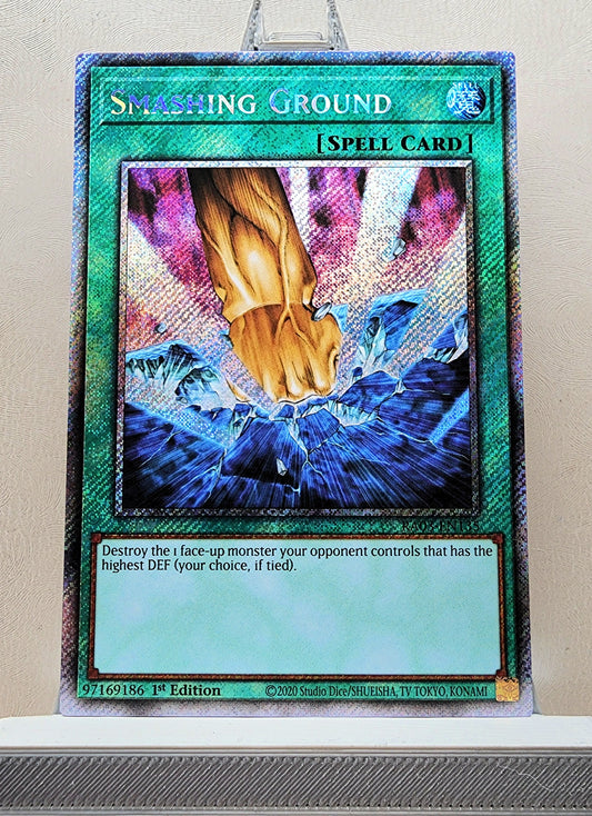 Yugioh! 1x Smashing Ground (RA03 - Platinum Secret Rare) 1st Edition