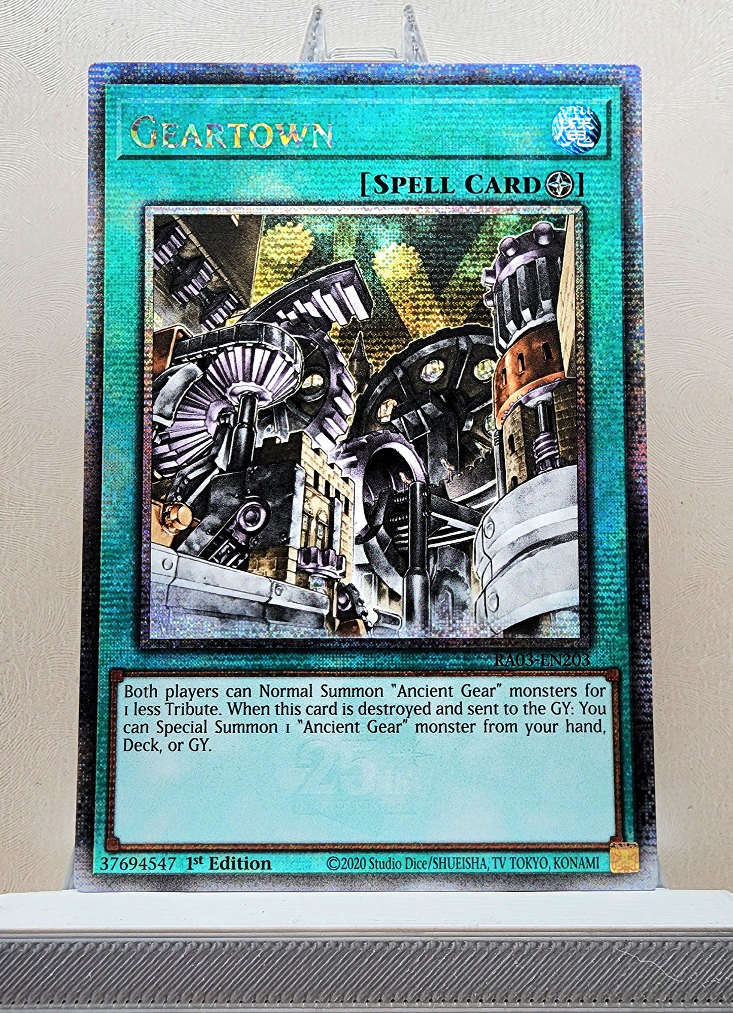 Yugioh! 1x Geartown (RA03 - Quarter Century Secret Rare) 1st Edition