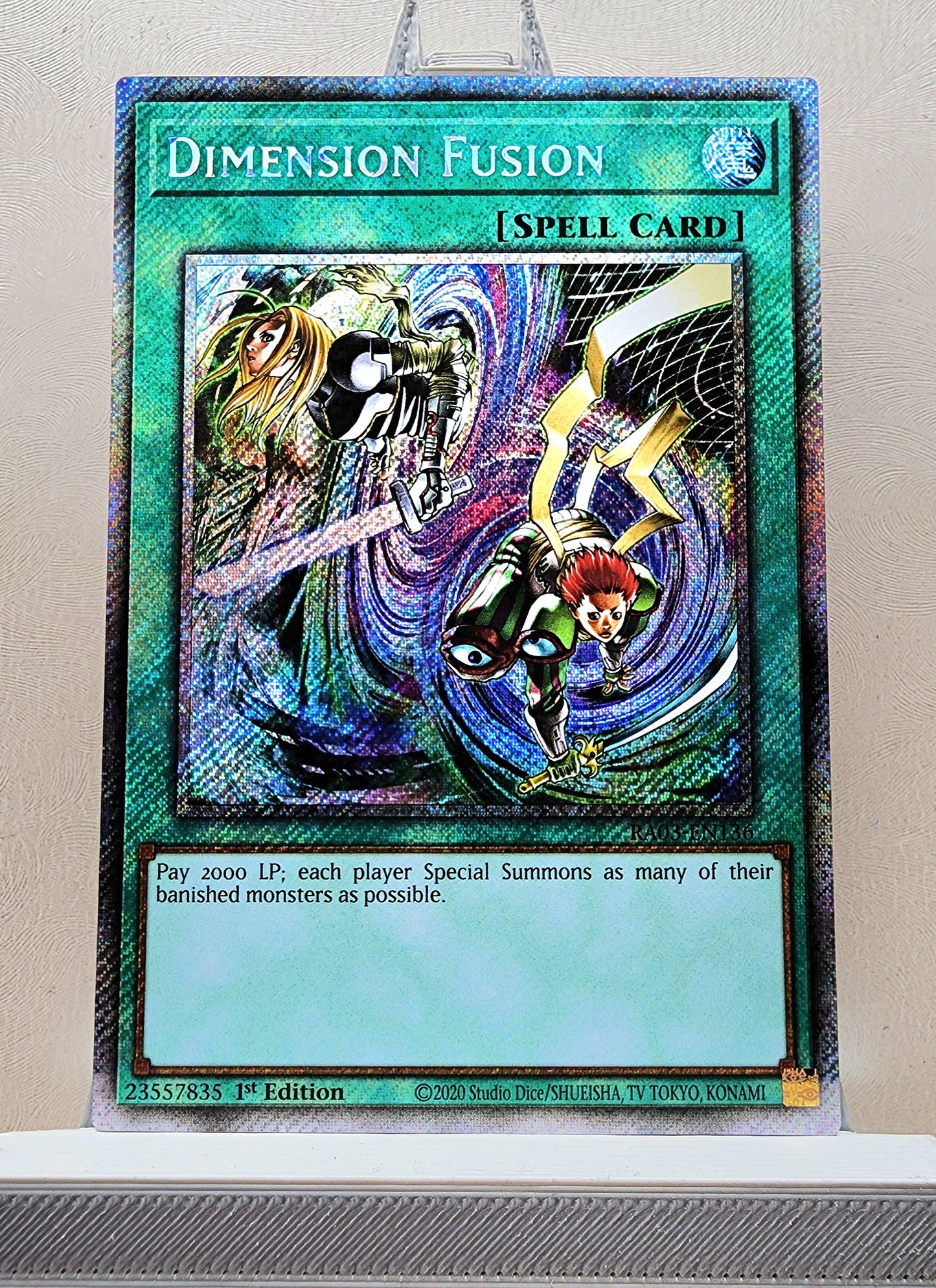 Yugioh! 1x Dimension Fusion (RA03 - Platinum Secret Rare) 1st Edition