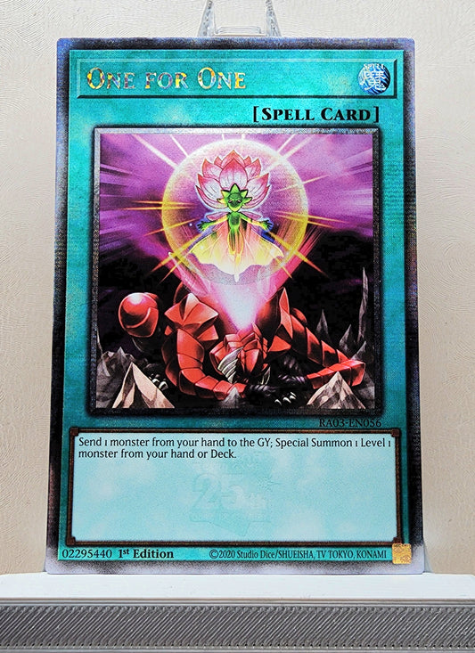 Yugioh! 1x One for One (RA03 - Quarter Century Secret Rare) 1st Edition