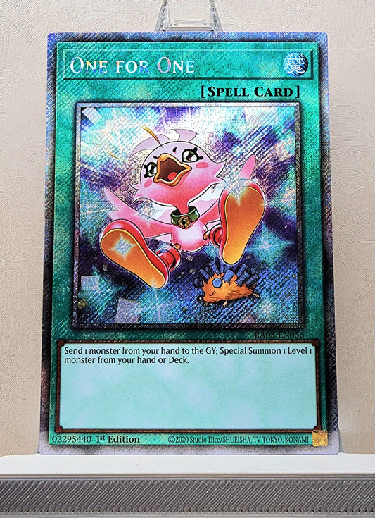 Yugioh! 1x One for One Alt Art (RA03 - Platinum Secret Rare) 1st Edition