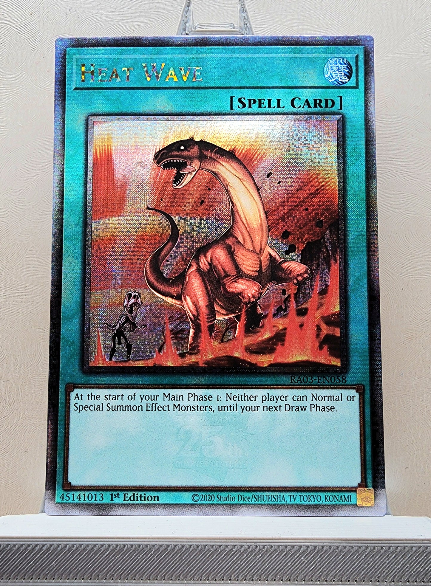 Yugioh! 1x Heat Wave (RA03 - Quarter Century Secret Rare) 1st Edition