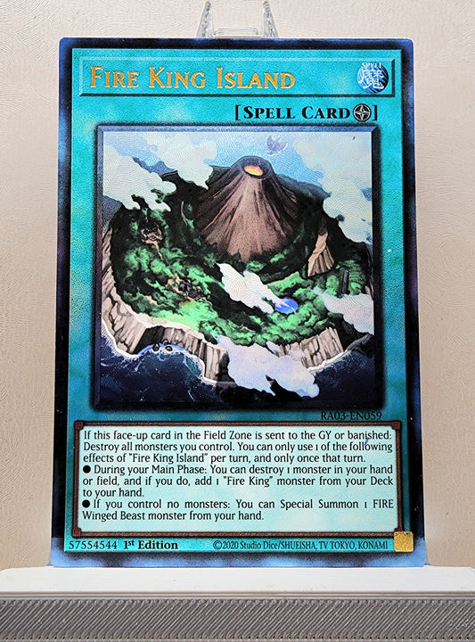 Yugioh! 1x Fire King Island (RA03 - Prismatic Ultimate Rare) 1st Edition