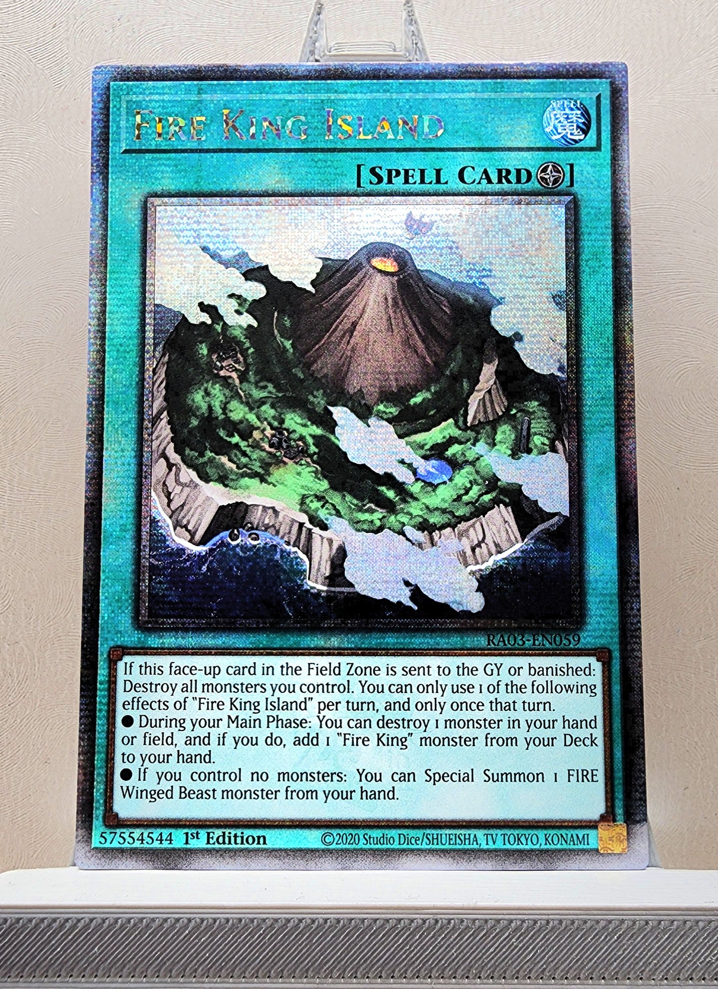 Yugioh! 1x Fire King Island (RA03 - Quarter Century Secret Rare) 1st Edition