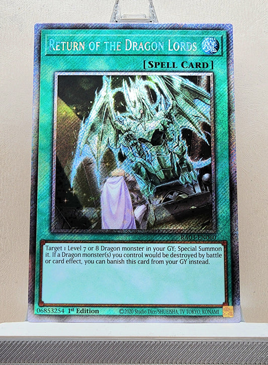 Yugioh! 1x Return of the Dragon Lords (RA03 - Platinum Secret Rare) 1st Edition