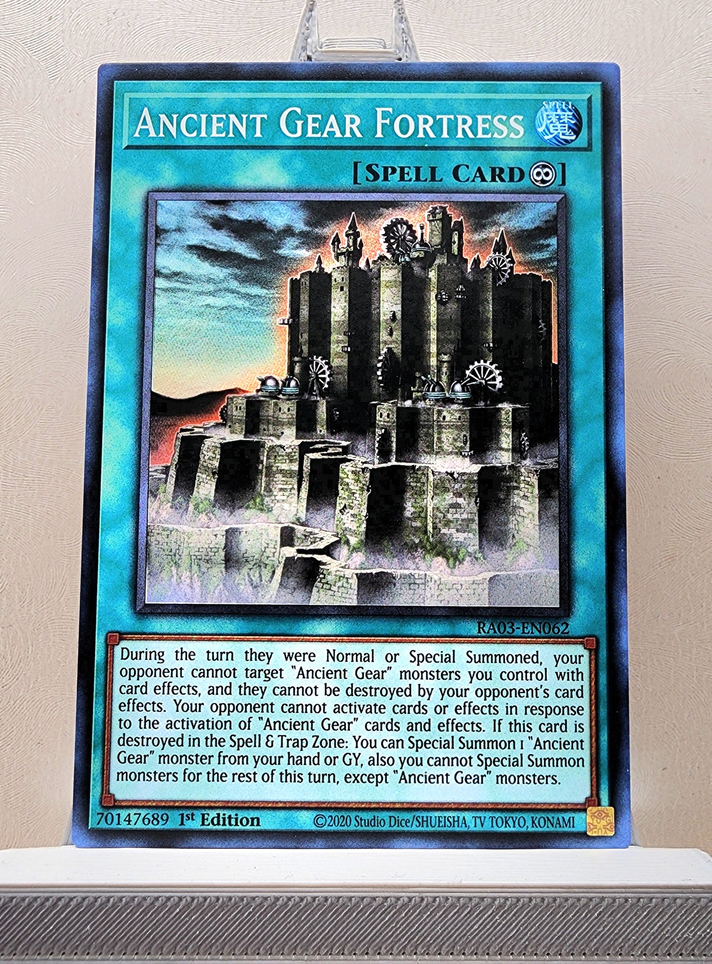 Yugioh! 1x Ancient Gear Fortress (RA03 - Super Rare) 1st Edition