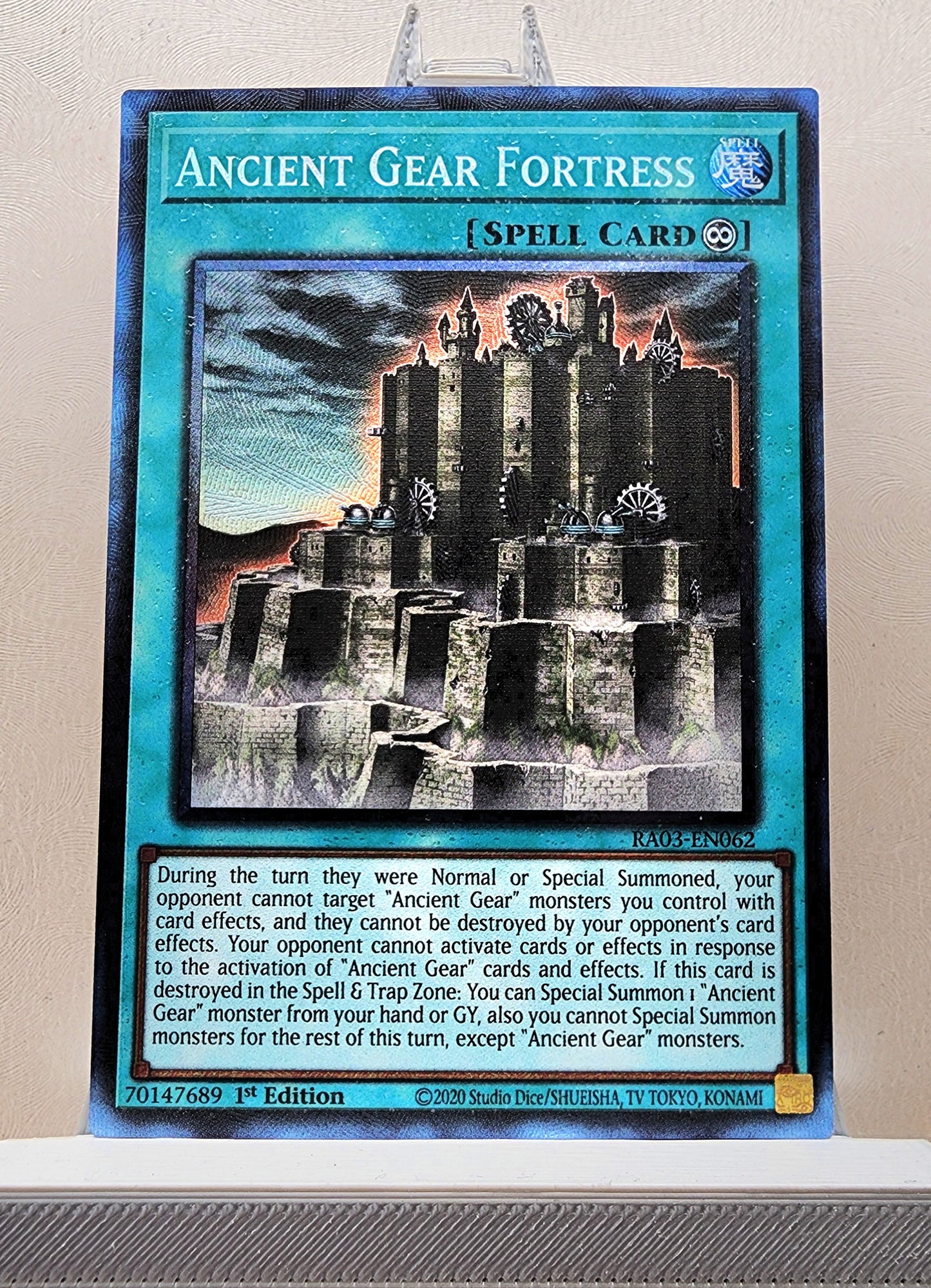 Yugioh! 1x Ancient Gear Fortress (RA03 - Prismatic Collectors Rare) 1st Edition