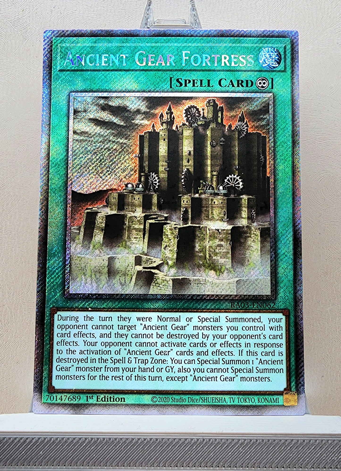 Yugioh! 1x Ancient Gear Fortress (RA03 - Platinum Secret Rare) 1st Edition