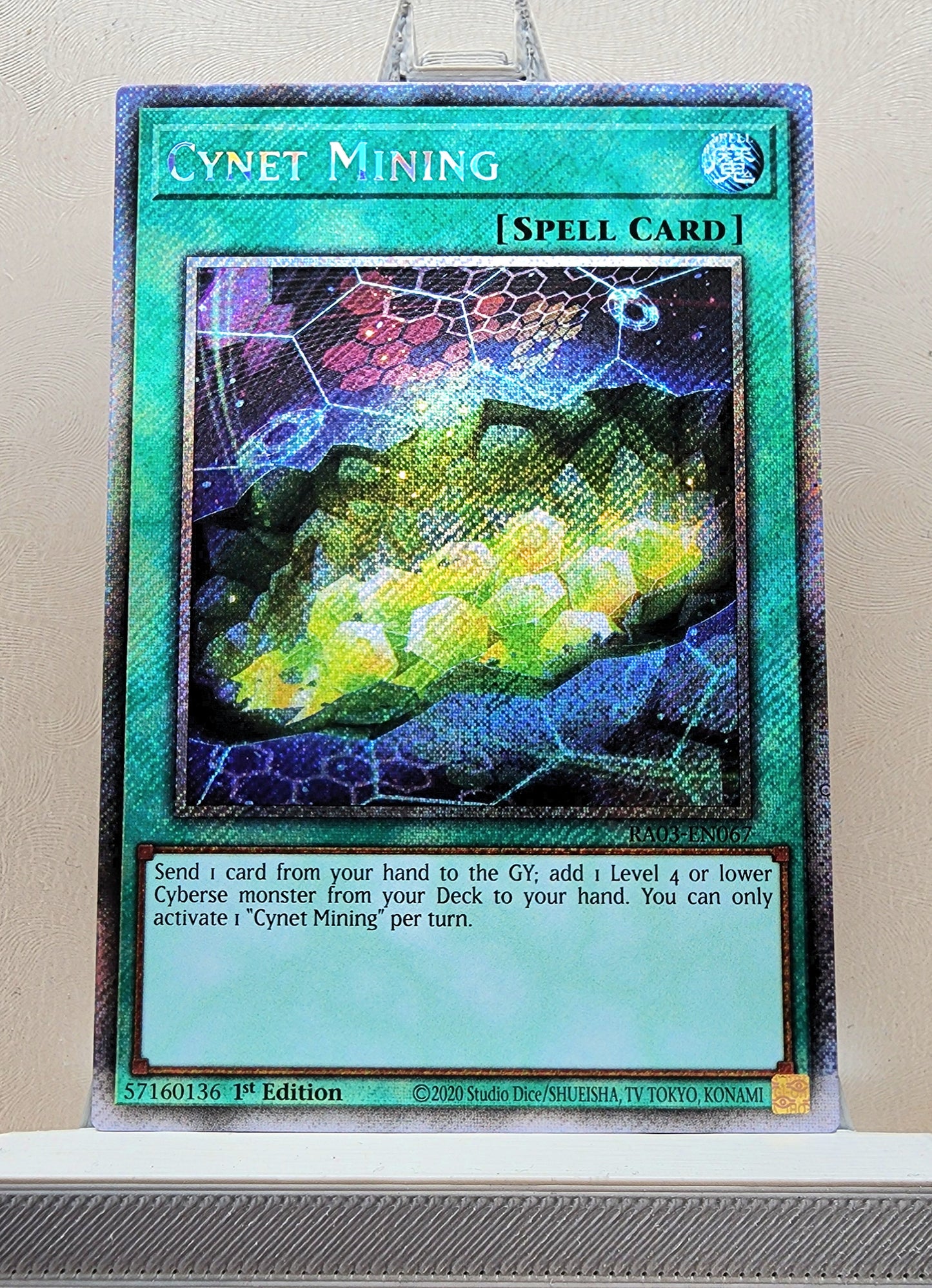 Yugioh! 1x Cynet Mining (RA03 - Platinum Secret Rare) 1st Edition