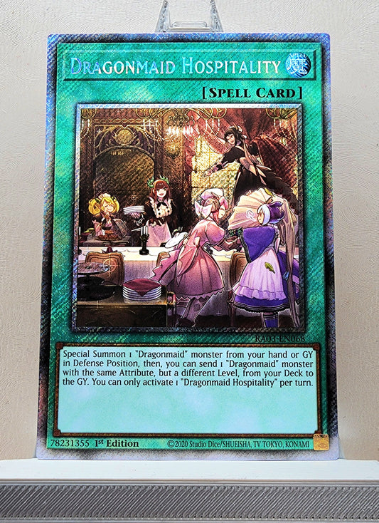 Yugioh! 1x Dragonmaid Hospitality (RA03 - Platinum Secret Rare) 1st Edition