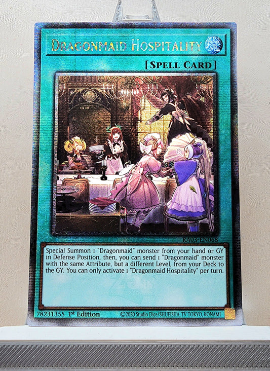 Yugioh! 1x Dragonmaid Hospitality (RA03 - Quarter Century Secret Rare) 1st Edition