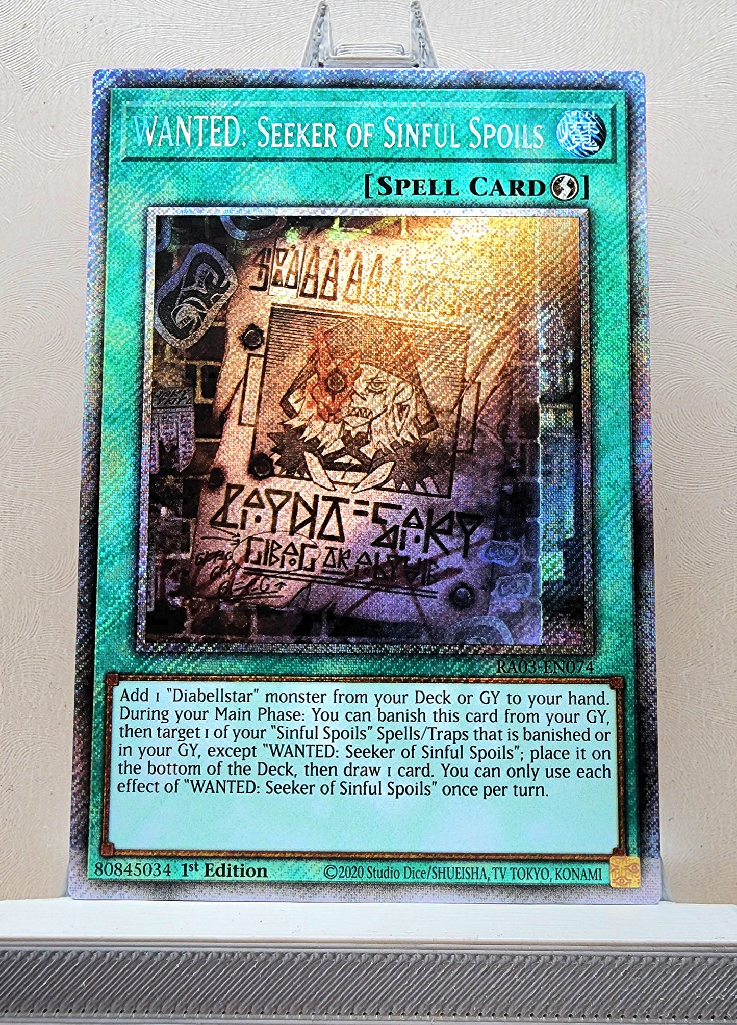 Yugioh! 1x WANTED: Seeker of Sinful Spoils (RA03 - Platinum Secret Rare) 1st Edition