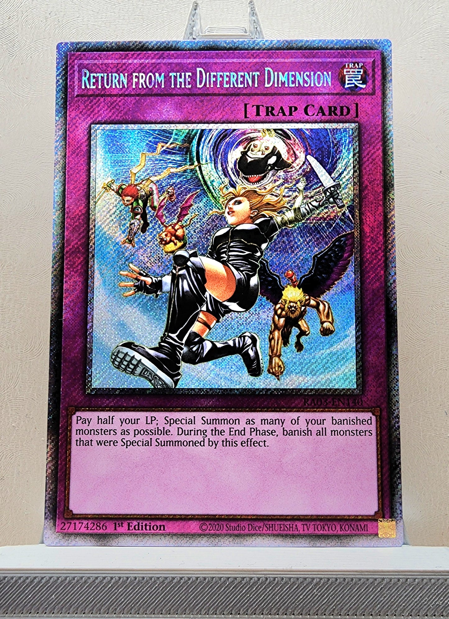 Yugioh! 1x Return from the Different Dimension (RA03 - Platinum Secret Rare) 1st Edition