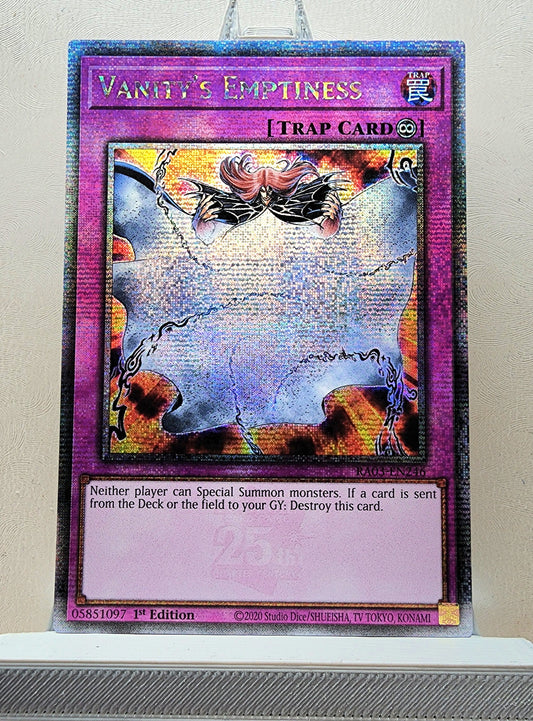 Yugioh! 1x Vanity's Emptiness (RA03 - Quarter Century Secret Rare) 1st Edition