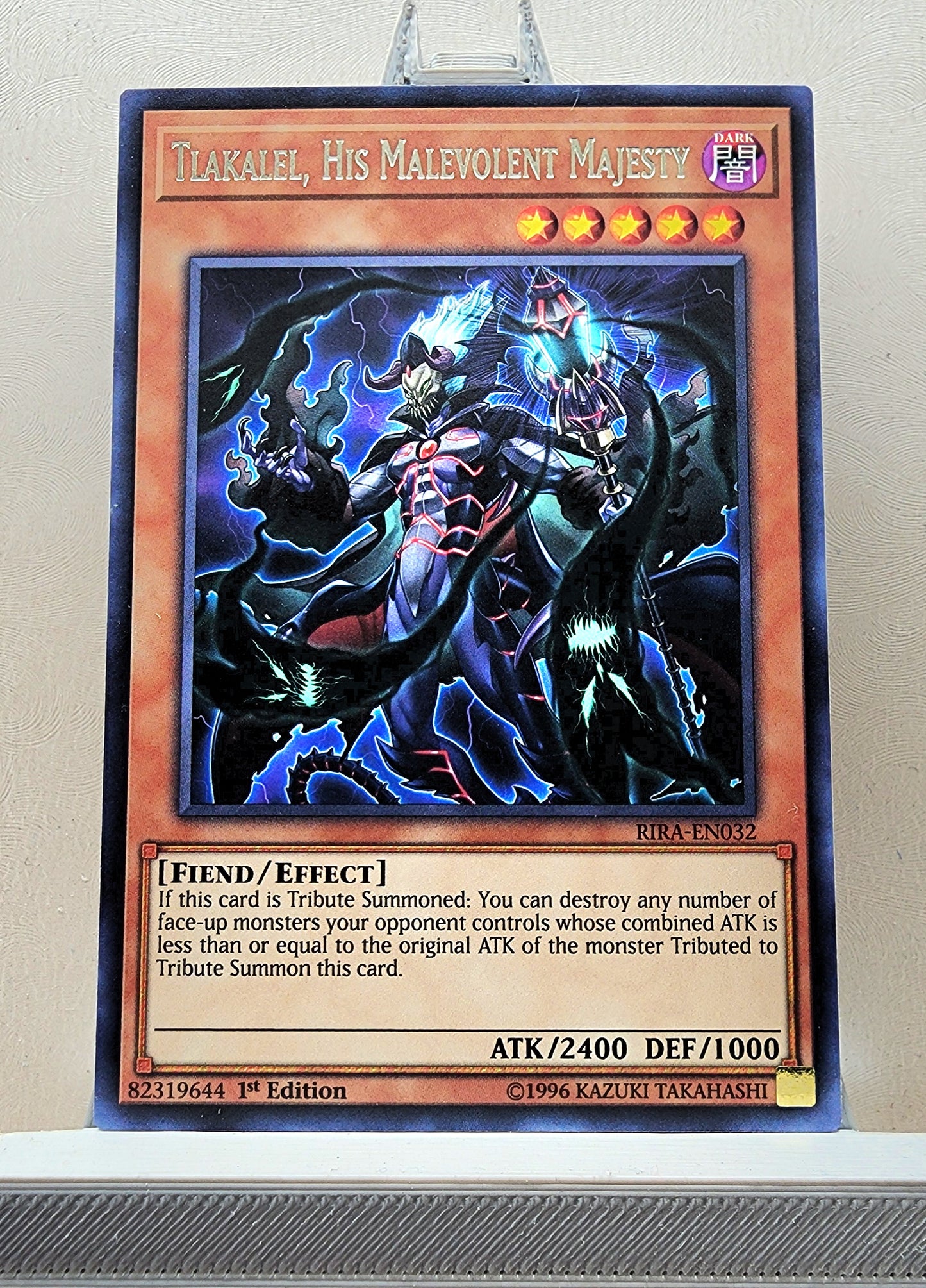 Yugioh! 1x Tlakalel, His Malevolent Majesty (RIRA - Rare) 1st/Unli Edition