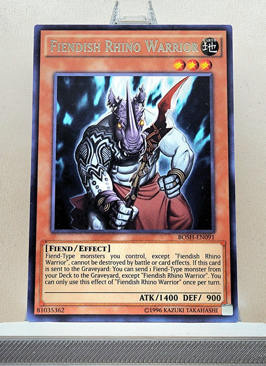 Yugioh! 1x Fiendish Rhino Warrior (BOSH - Rare) 1st/Unli Edition