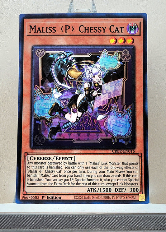 Yugioh! 1x Maliss <P> Chessy Cat (CRBR - Super Rare) 1st Edition