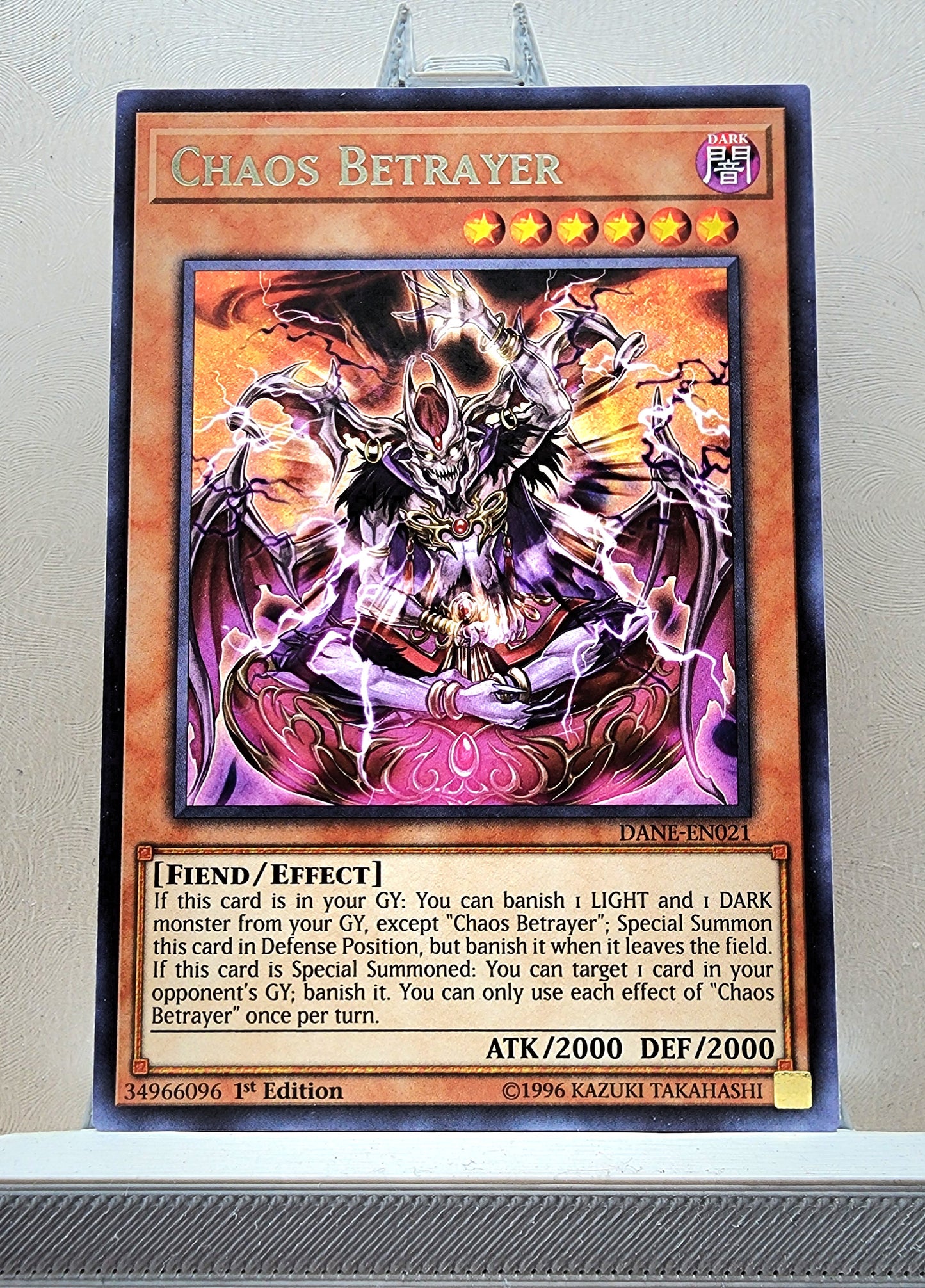 Yugioh! 1x Chaos Betrayer (DANE - Rare) 1st/Unli Edition