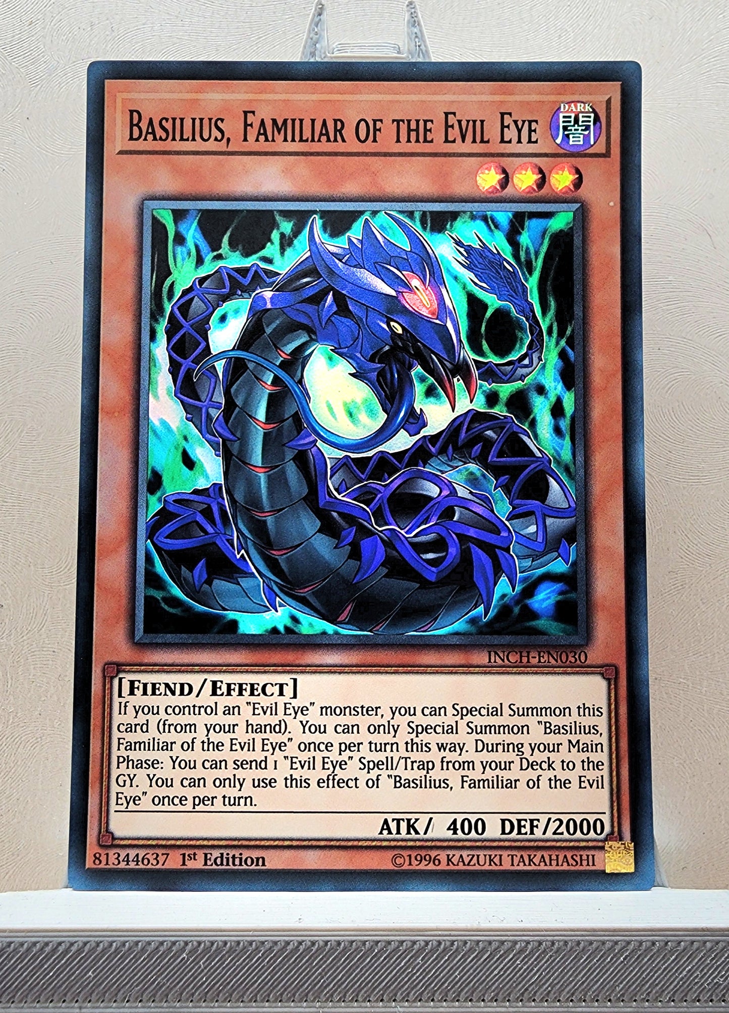 Yugioh! 1x Basilius, Familiar of the Evil Eye (INCH - Super Rare) 1st Edition