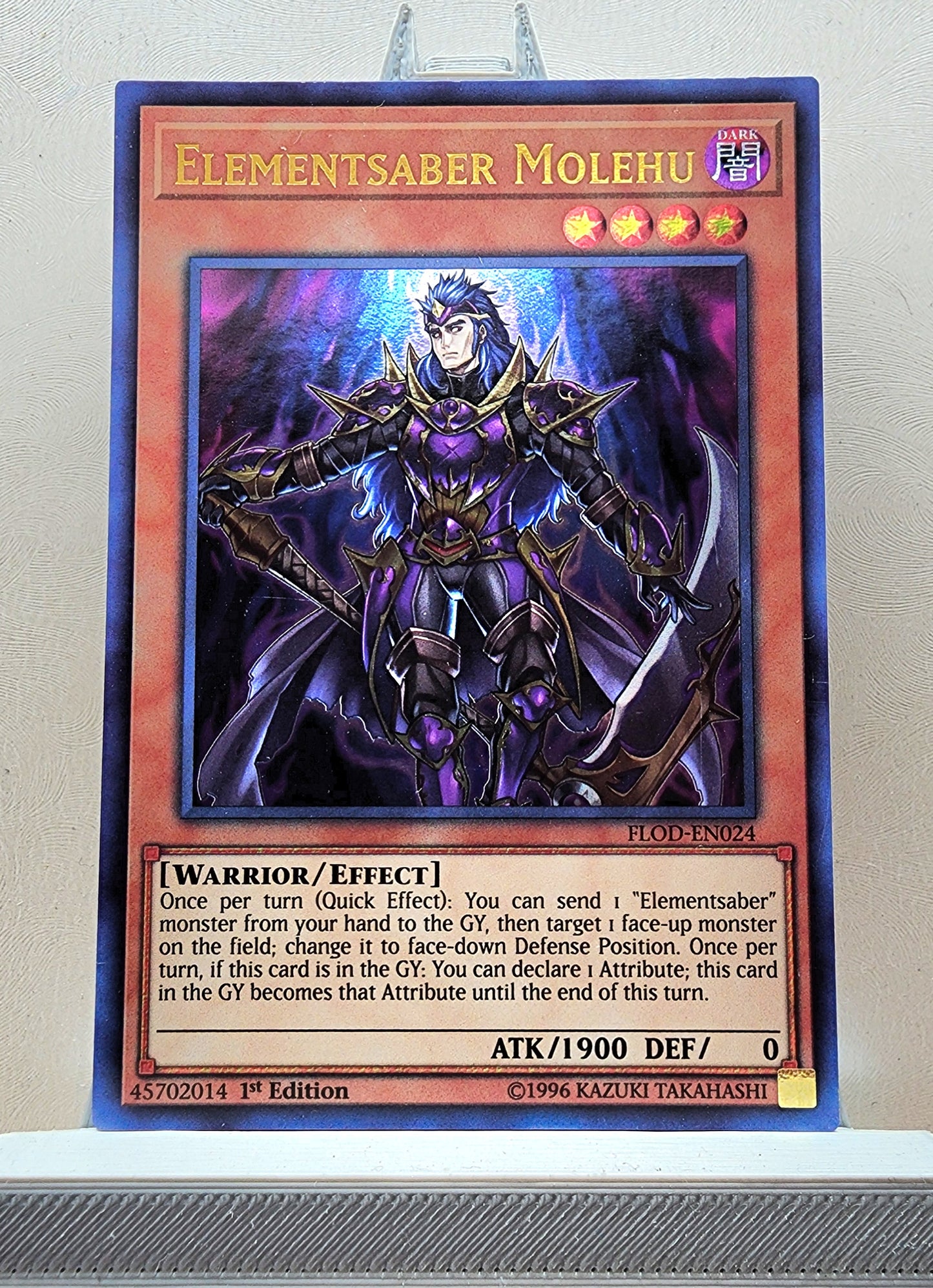 Yugioh! 1x Elementsaber Molehu (FLOD - Ultra Rare) 1st/Unli Edition