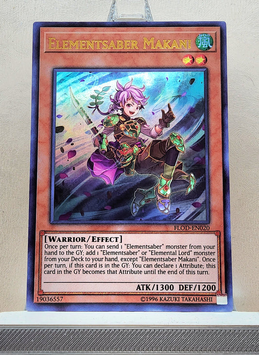 Yugioh! 1x Elementsaber Makani (FLOD - Ultra Rare) 1st/Unli Edition