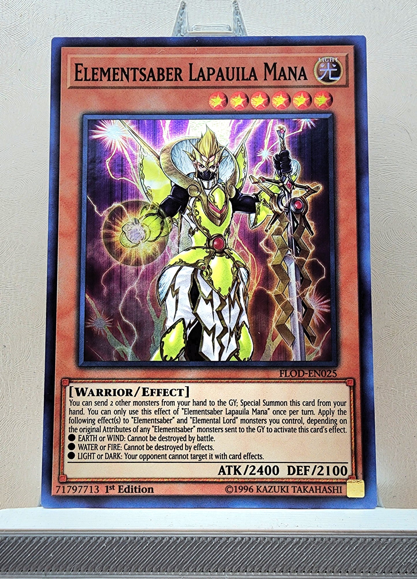 Yugioh! 1x Elementsaber Lapauila Mana (FLOD - Super Rare) 1st/Unli Edition