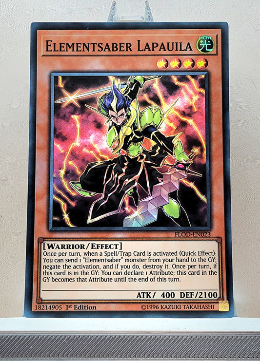 Yugioh! 1x Elementsaber Lapauila (FLOD - Super Rare) 1st/Unli Edition