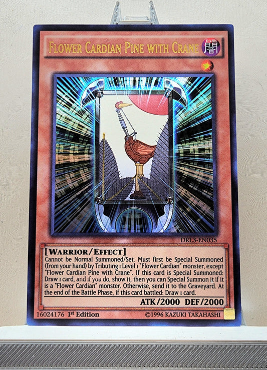 Yugioh! 1x Flower Cardian Pine with Crane (DRL3 - Ultra Rare) 1st Edition