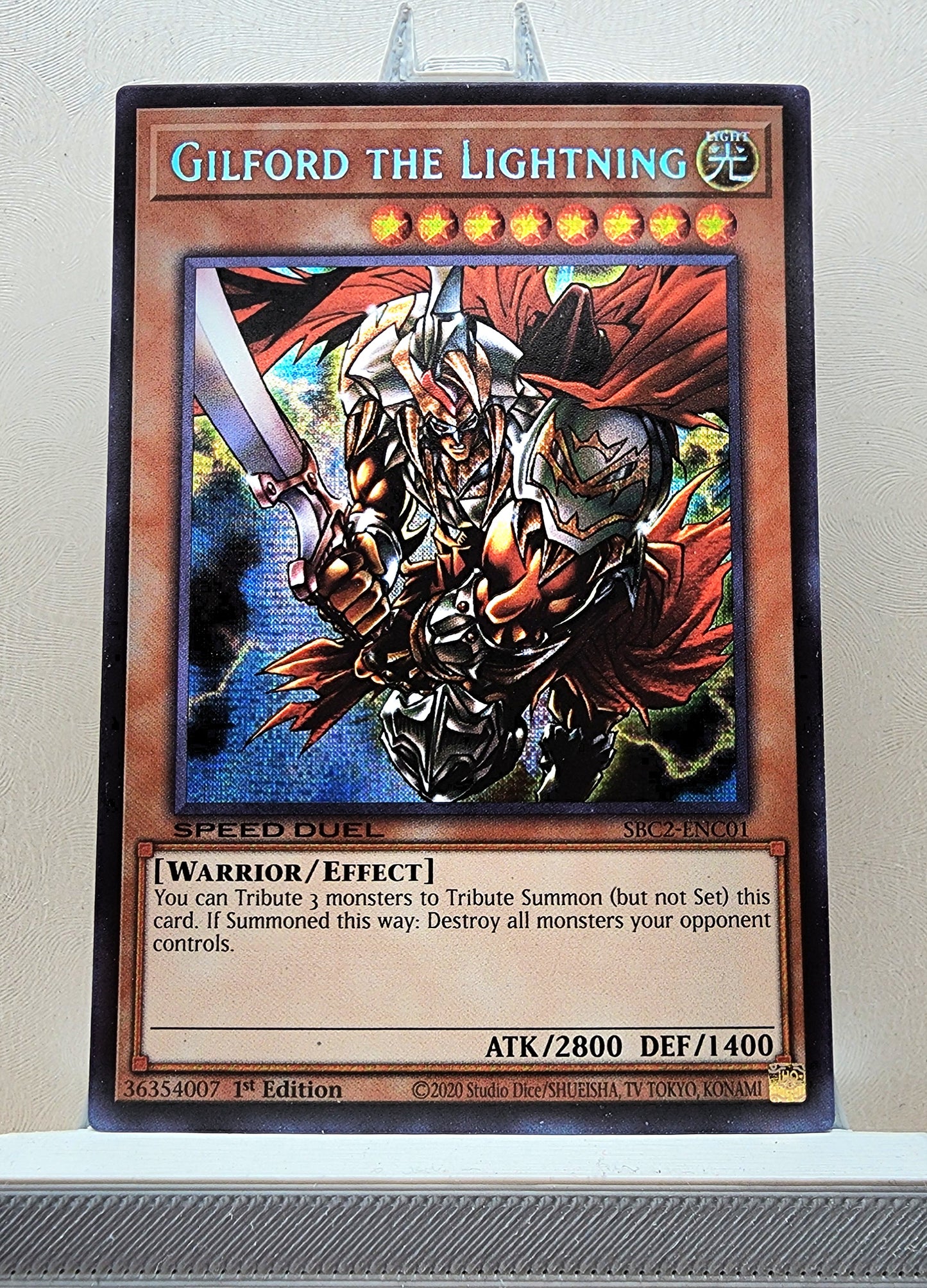 Yugioh! 1x Gilford the Lightning (SBC2 - Prismatic Secret Rare) 1st Edition