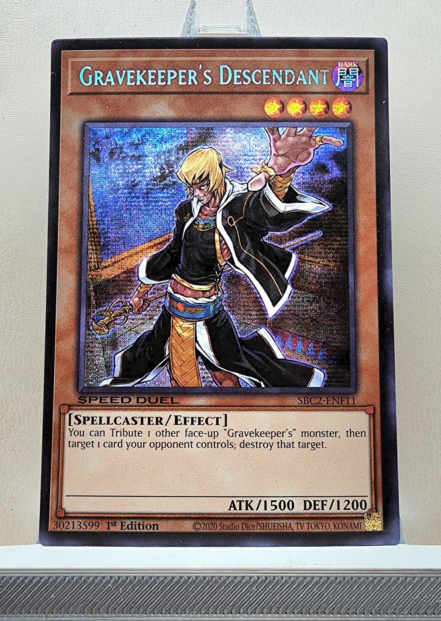 Yugioh! 1x Gravekeeper's Descendant (SBC2 - Prismatic Secret Rare) 1st Edition